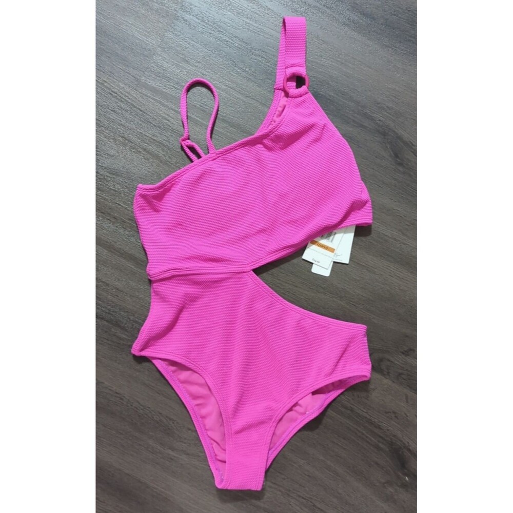 NWT Jessica Simpson Mommy & Me UPF Swimsuit 1 Shoulder Side Cut Out Large 10/12